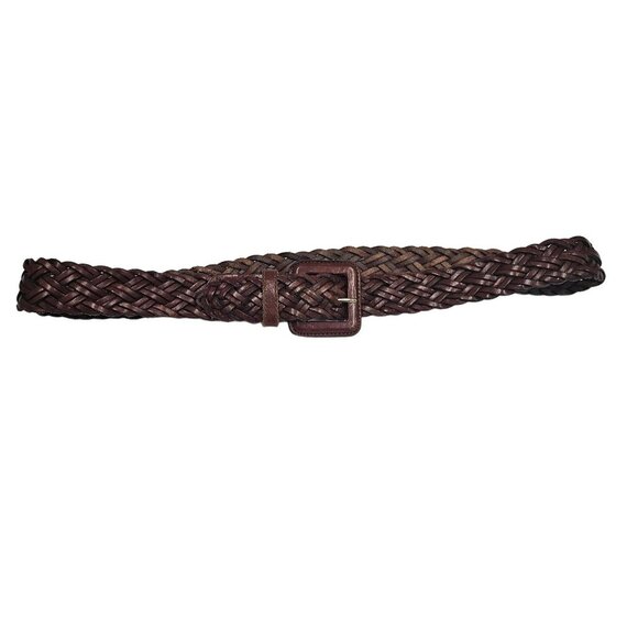 Talbots Accessories - Talbots Women's Genuine Brown Leather Woven Belt  Size XL  42" long